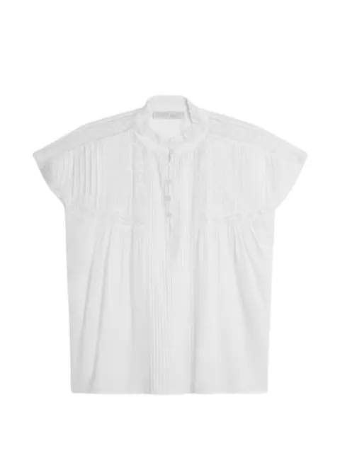 Vanessa Bruno Ganu lace-trimmed pleated top White 6EVA53V09890