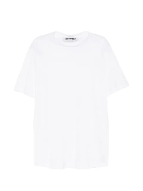 LES HOMMES linen T-shirt White 261L04005
