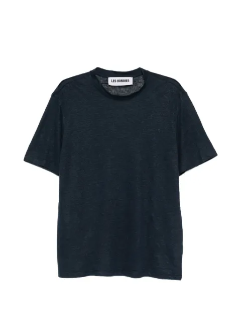 LES HOMMES linen T-shirt Blue 261L04005