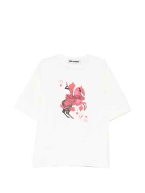LES HOMMES printed T-shirt Neutrals 261L04029