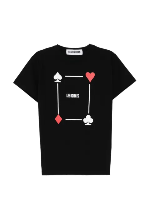 LES HOMMES printed T-shirt Black 261L04013