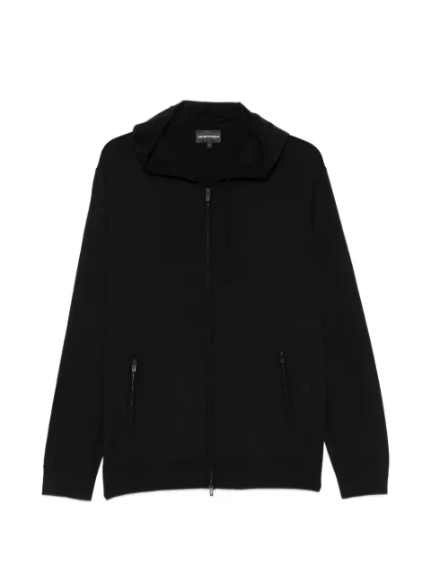 Emporio Armani zip-up virgin-wool sweater Black EM004387AF23417