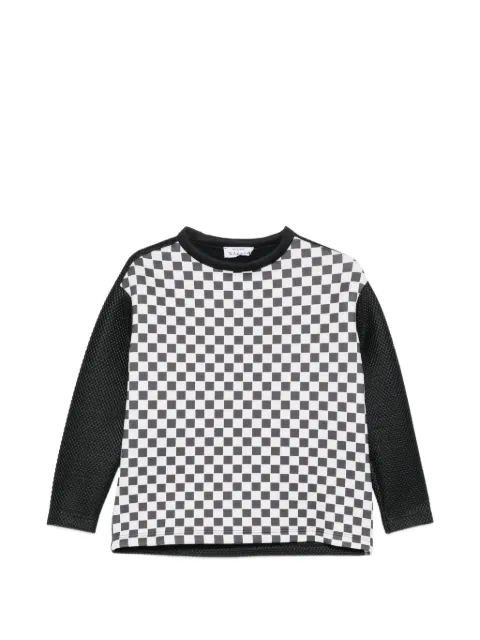The Artistylist checkerboard-print panelled sweatshirt Black CHECKSWEATER