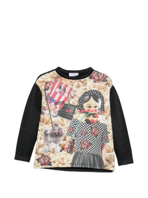 The Artistylist graphic-print textured-finish sweatshirt Black POPCORNSWEATER