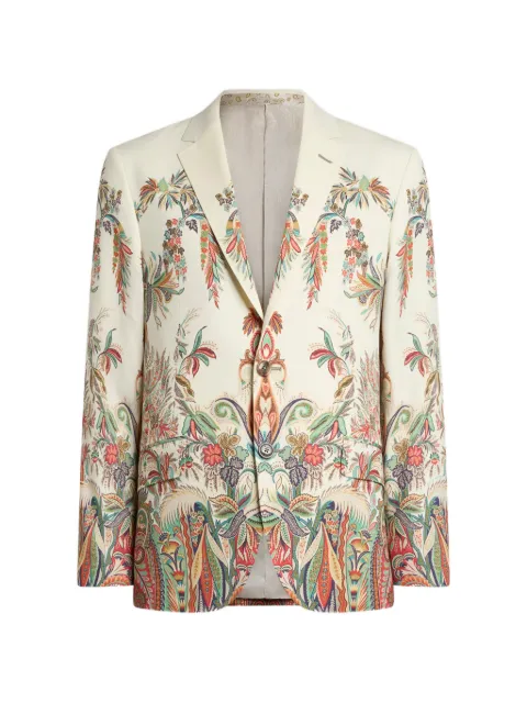 ETRO floral-print single-breasted blazer Neutrals MRCA000699SPB11