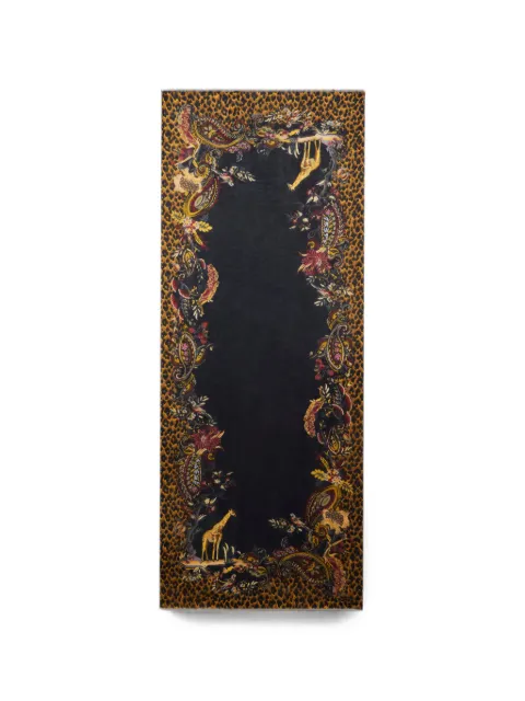 ETRO Paisley leopard-print scarf Black WATA0010AK19M