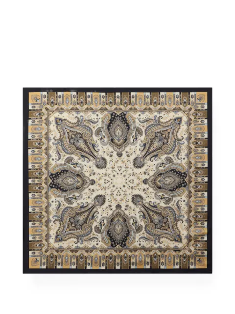 ETRO silk twill scarf with Paisley motif Neutrals WAXA0008AK1AK