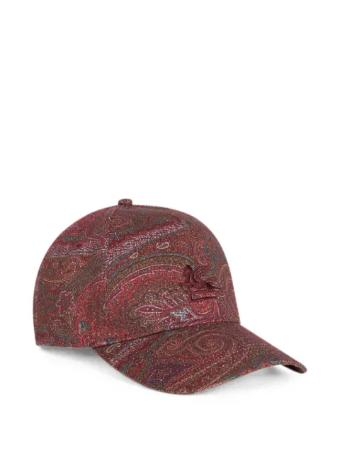 ETRO cotton baseball hat with Arnica motif Red MAQA0019AK16B