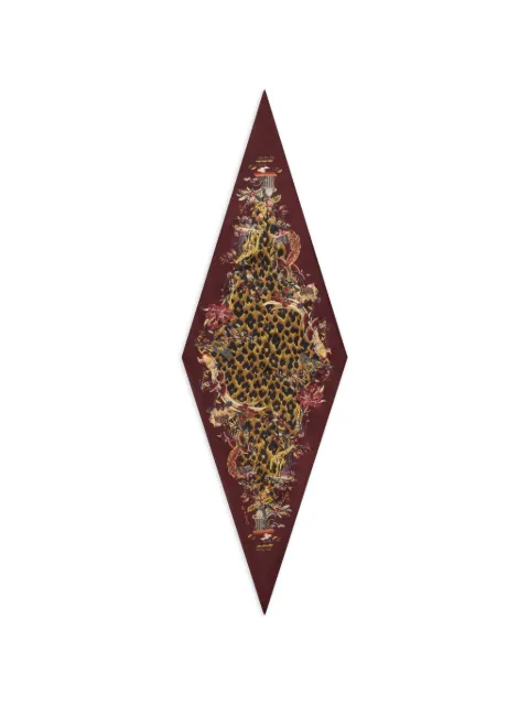 ETRO leopard-motif diamond-shaped scarf Red WAXA0017AK19S