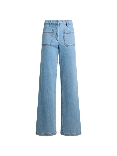 ETRO embroidered-logo flared jeans Blue WRNB0040AD345