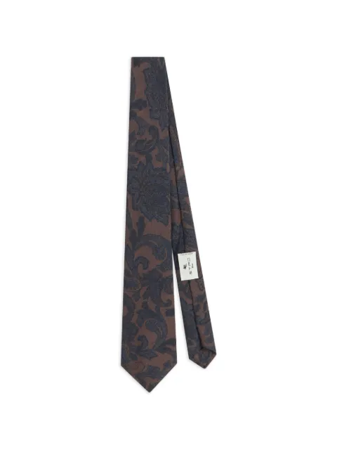 ETRO floral-paisley jacquard tie Brown MASA0001AQ12I