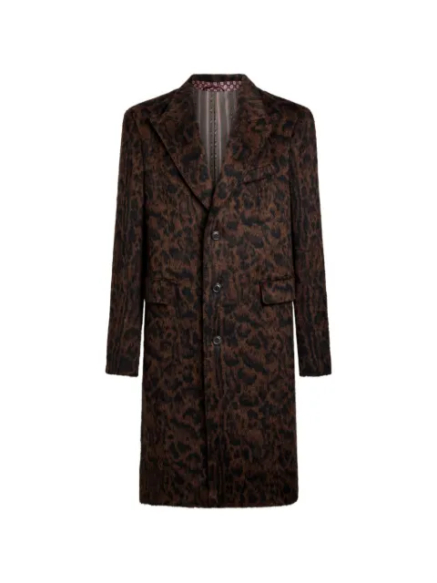 ETRO jacquard coat with animal motif Brown MRAA003699TJB1Q