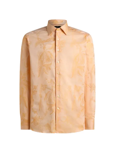 ETRO cotton jacquard shirt with parrot and palm tree motif Orange MRIB002599TJ5F9