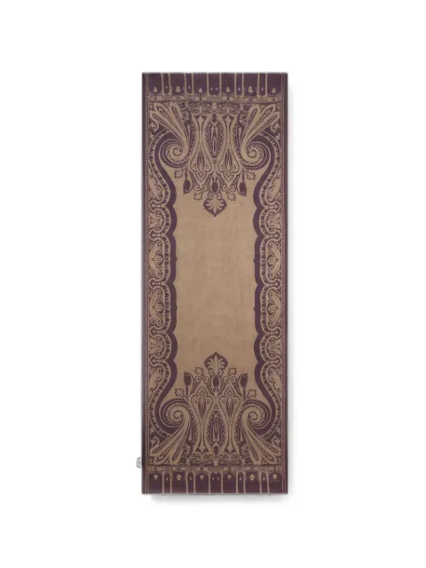 ETRO wool and silk scarf with houndstooth motif and Paisley print Purple MATA0038AK1BB