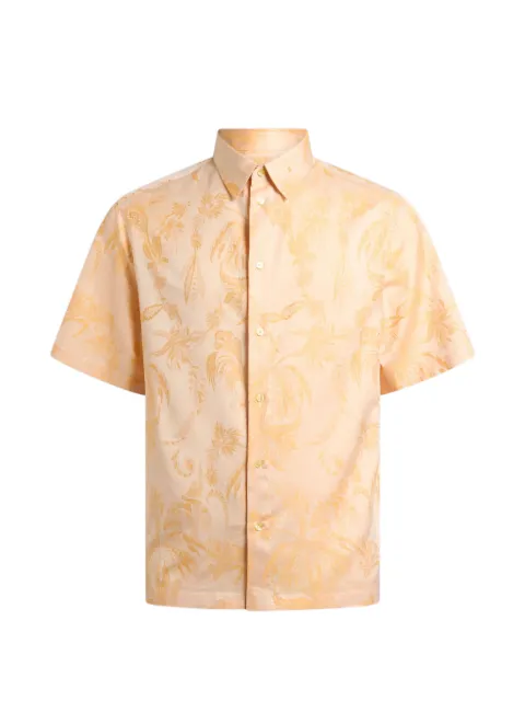 ETRO jacquard-motif short-sleeved shirt Yellow MRIC001199TJ5F9