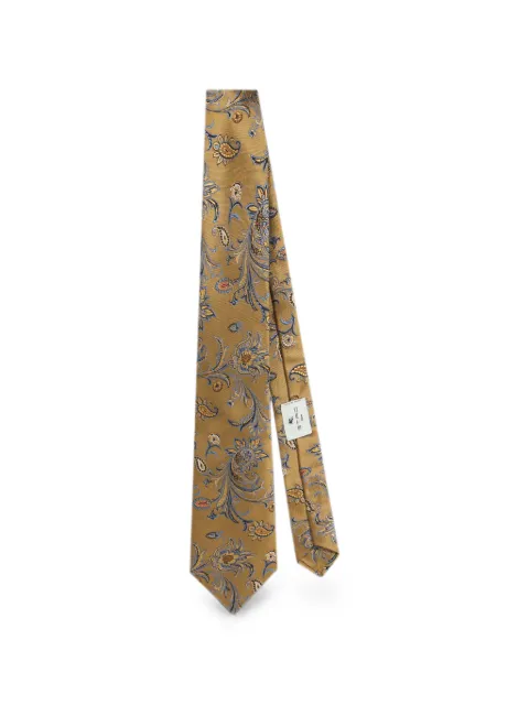 ETRO silk jacquard tie with floral paisley motif Yellow MASA0001AQ12F