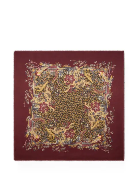 ETRO leopard-motif jacquard shawl Red WAYA0001AQ13O
