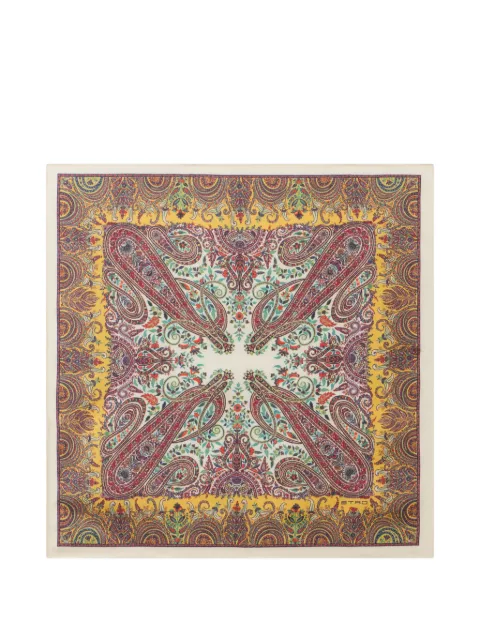 ETRO paisley-print silk pocket square scarf Yellow MAUA0004AK1BA