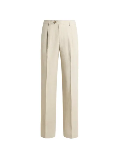 ETRO pleated silk-blend trousers Neutrals MREA000199TUA11
