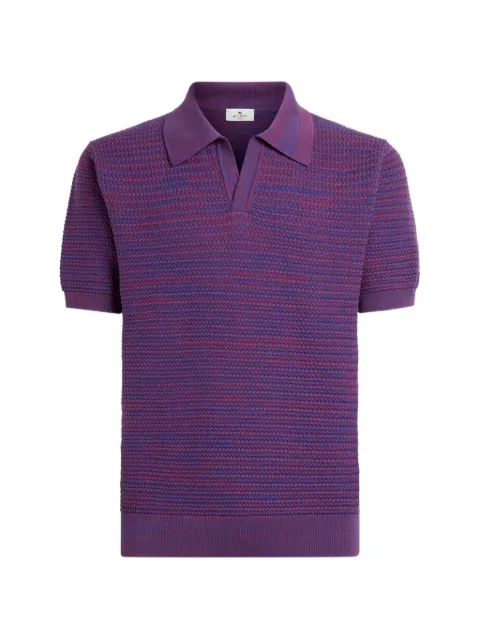 ETRO V-neck short-sleeved knitted sweater Purple MRKE0005AU11J