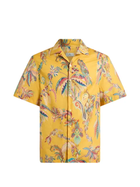 ETRO parrot-print palm-tree shirt Yellow MRIC001399SP512