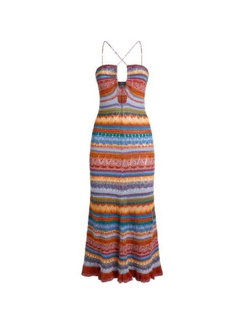 ETRO striped knitted maxi dress Red WRKA0169AE113