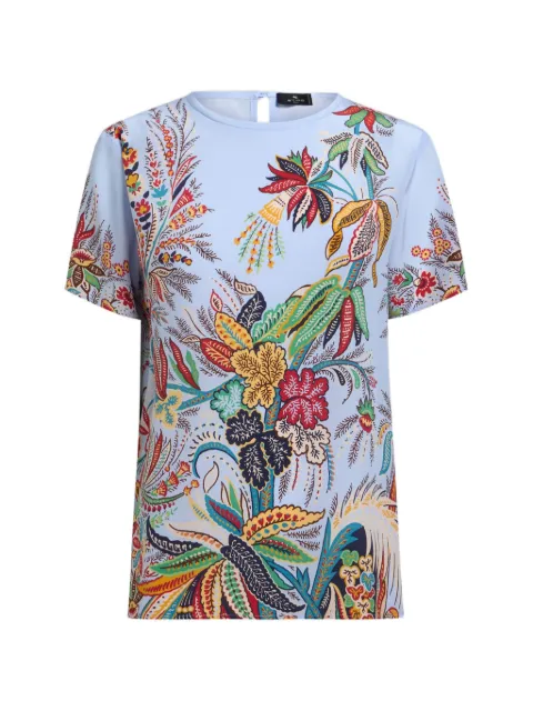 ETRO paisley-print T-shirt Blue WRJA0025AK131
