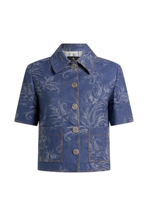 ETRO paisley-jacquard denim shirt Blue WRNE001099TJE11