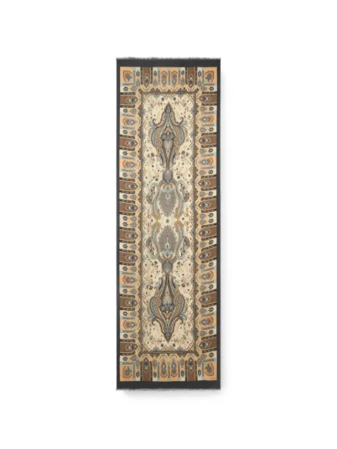 ETRO wool and silk scarf with Paisley motif and floral details Neutrals WATA0010AK1AG
