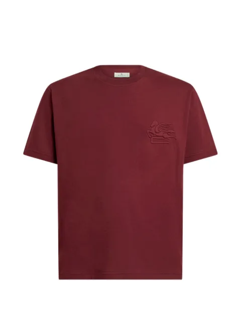 ETRO cotton jersey T-shirt with raised Pegaso logo Red MRMA0002AR11D