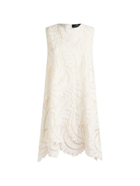 ETRO cotton A-line mini dress White WRHA066399TLE1A