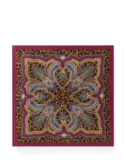 ETRO paisley-print leopard-pattern scarf Red WAXA0014AK1AE
