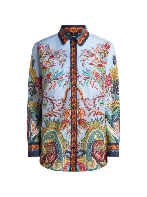 ETRO paisley-print button-down cotton shirt Blue WRIA0013AK139