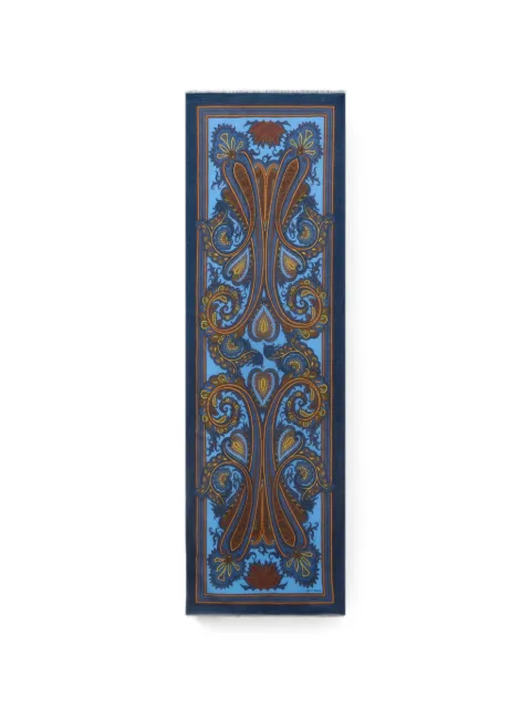 ETRO modal and cashmere scarf with Paisley motif Blue WATA0005AK196