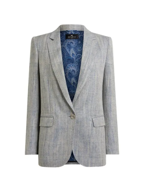 ETRO single-breasted blazer Grey WRCA004299TUCJ3