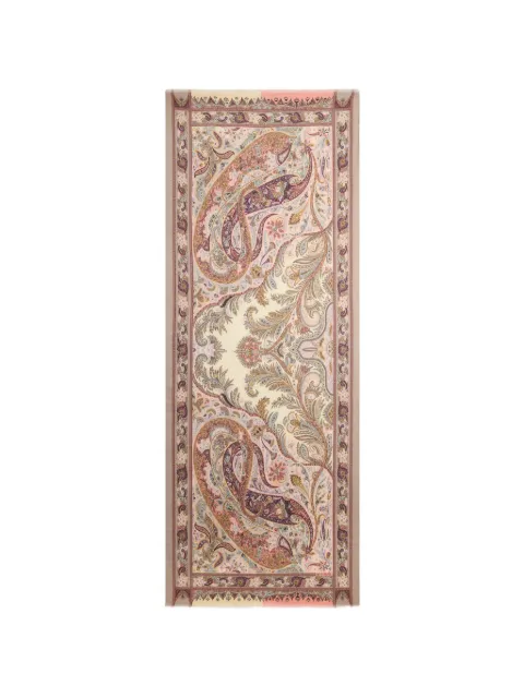 ETRO cashmere, silk and wool scarf with Paisley motif Neutrals WATA0010AW114