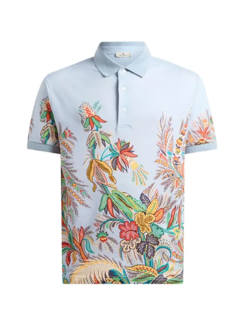 ETRO floral-print polo shirt Blue MRMD0004AK13S