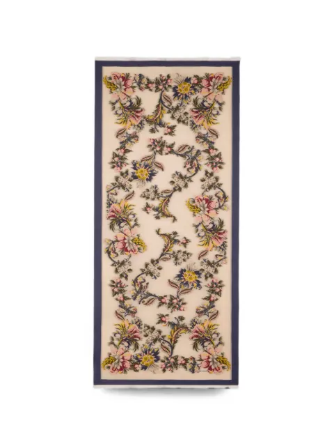 ETRO wool-blend scarf with fil coupé floral pattern Neutrals WATA0010AQ13G