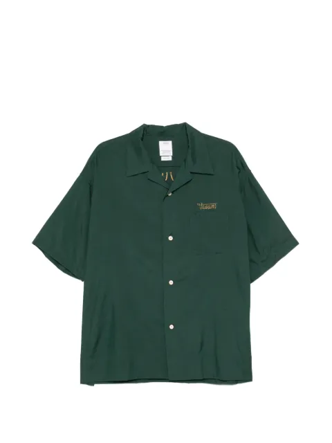 visvim embroidered-logo short-sleeve shirt Green 126105011001