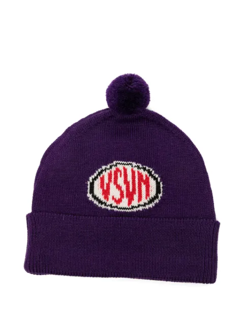 visvim pom-pom intarsia-knit beanie hat Purple 126103003007PRPL