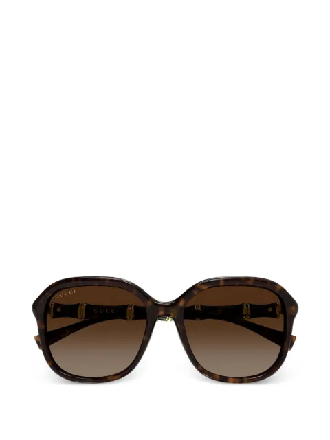 Gucci Eyewear Bamboo geometric-frame sunglasses Brown GG2061SA