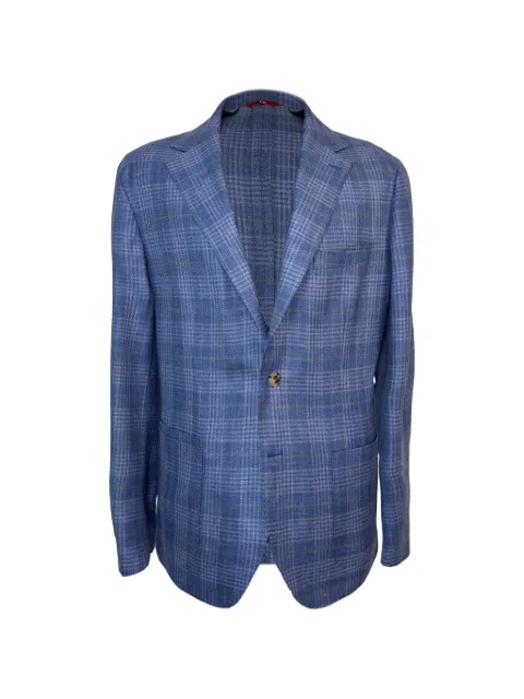 Luciano Barbera plaid-pattern notch-lapel blazer Blue 1112101704183F