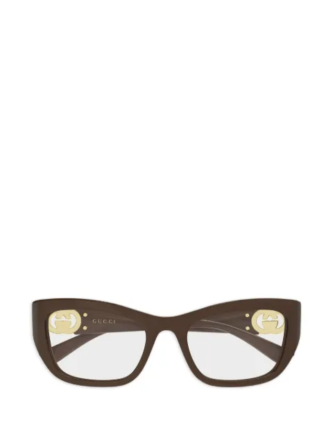 Gucci Eyewear Interlocking G cat-eye glasses Brown GG2125O