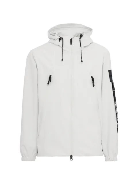 OUTHERE logo-patch hooded jacket Neutrals 4631M533B1781706