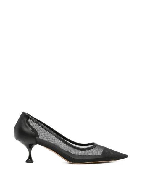Lola Cruz Léa mesh-panelled pointed-toe pumps White 044Z27BK