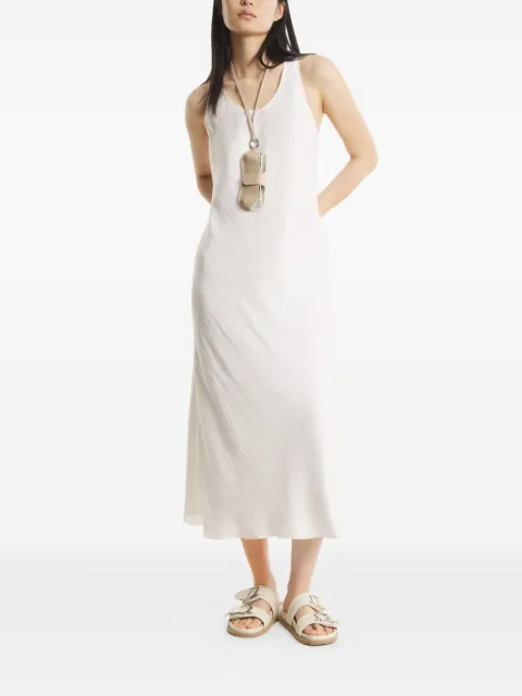 Maison Kitsuné racer-back crinkled dress Neutrals QW01605WF4067