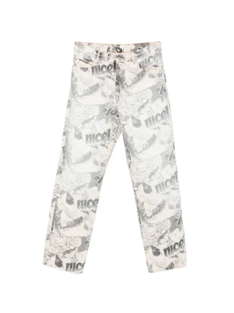 Martine Rose print-detail pocket jeans Neutrals 229WD11057