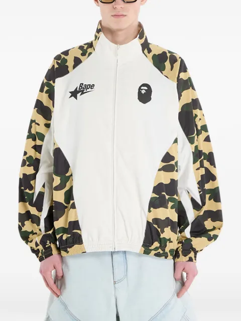 A BATHING APE® 1st Camo stand-collar track jacket White 001LJM301312MYEL
