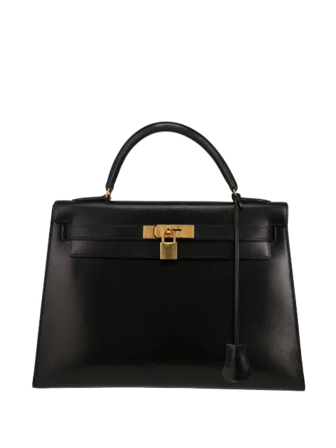 Hermès Pre-Owned 1990 Kelly 32 leather handbag Black 409971