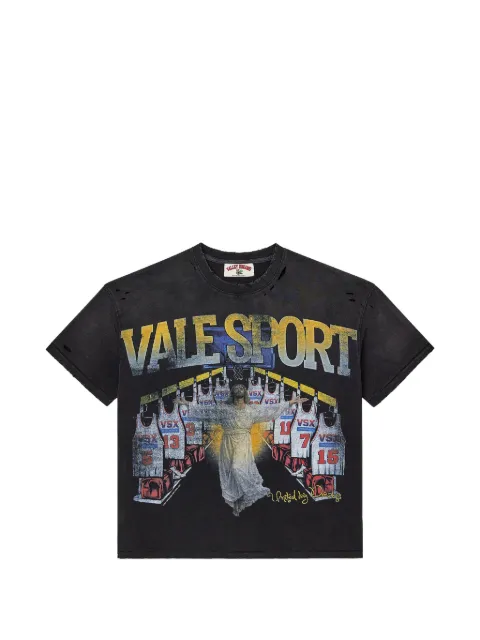Vale HOF distressed cotton T-shirt Black VAL157